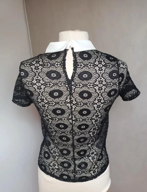 Morgan lace top with Claudine collar size XS/34 – photo 4